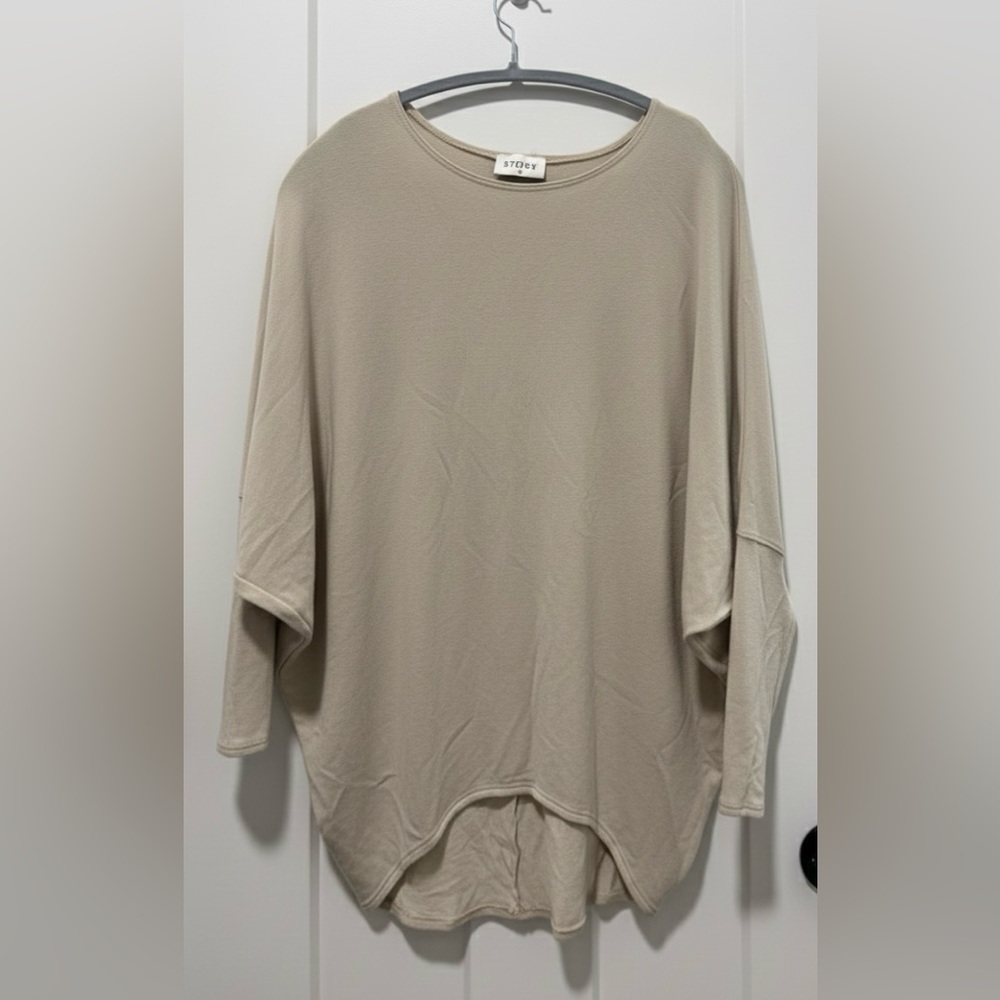 Story Beige Oversized Top